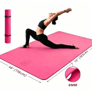 Non‑Slip Large Yoga Mat, TPE with Bag Straps