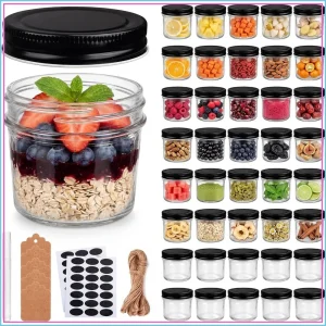 40 Pack 4oz Glass Jars with Lids