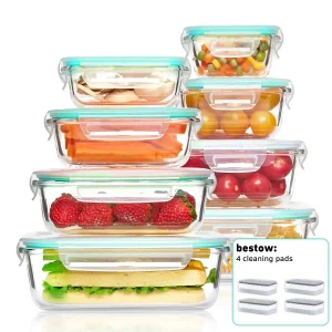8-Pack Glass Food Storage Containers