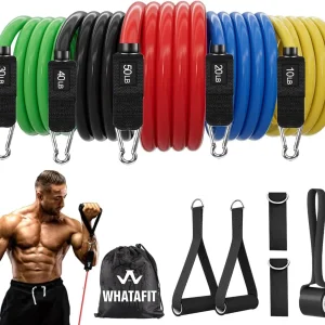 5 Level Resistance Bands with Handles, Door Anchor and Ankle Straps